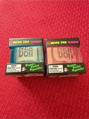 New 2 Nee Doh Nice Cube Baby Blue Pink Solid Squish Schylling Needoh Squishy Toy